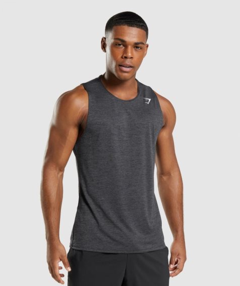 Podkoszulki Gymshark Arrival Slim Marl Męskie Czarne | PL 097HFA